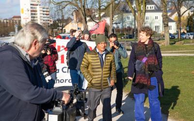Saúl auf dem Weg zum Oberlandesgericht Hamm 17.03.2025